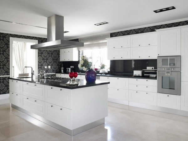 White kitchen black countertop trends 2021