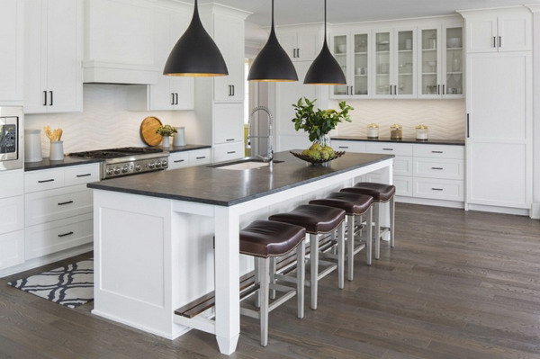 White kitchen black countertop trends 2021