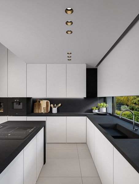 White kitchen black countertop trends 2021