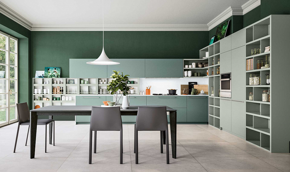 Green kitchen Valdesign Logica L0