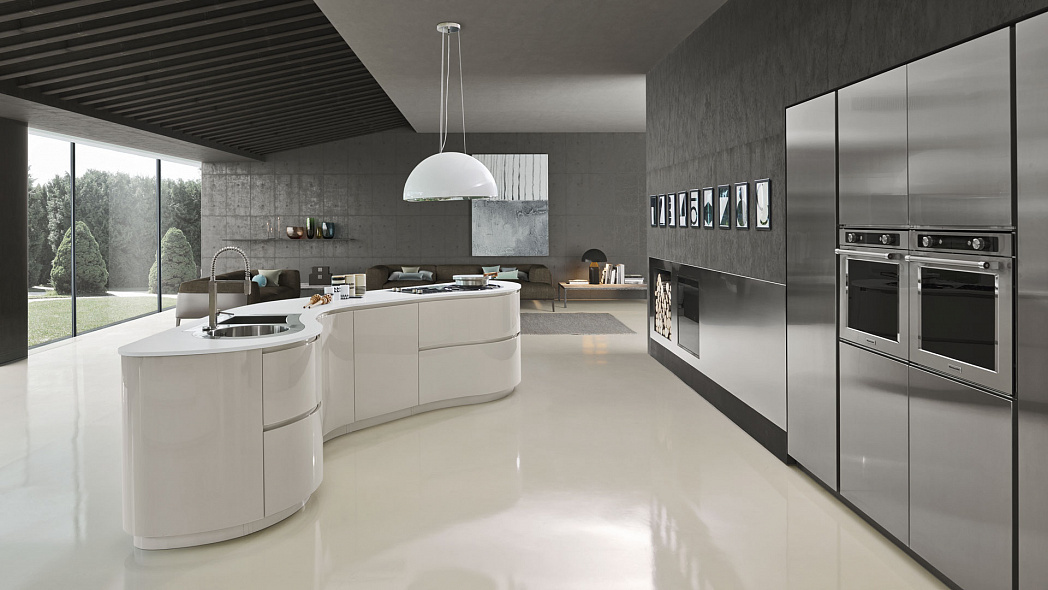 White kitchen in modern style Pedini Dune