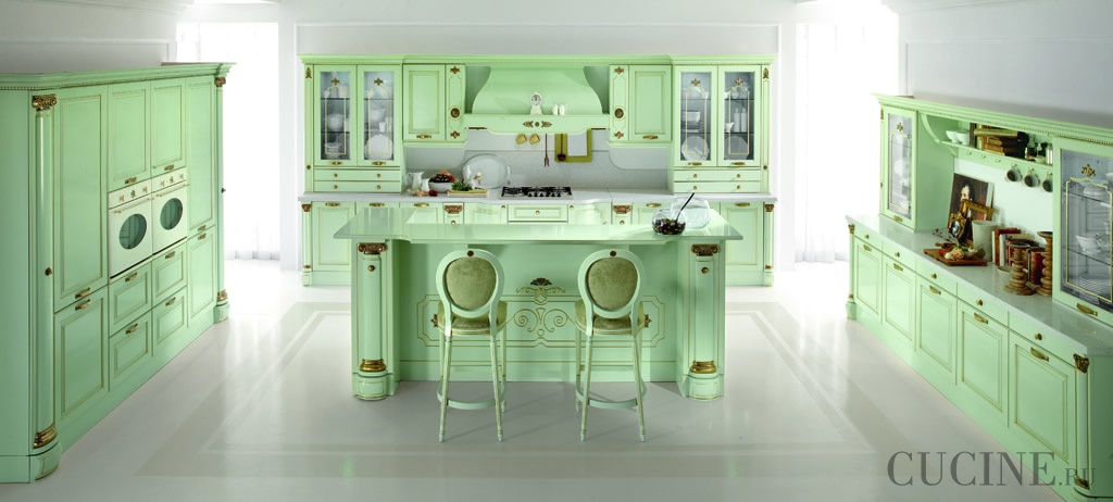 Read more about the article Green kitchens – interior design and rules for color schemes